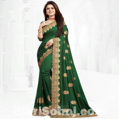 ইন্ডিয়ান জর্জেট শাড়ি ব্লাউজ পিস সহ